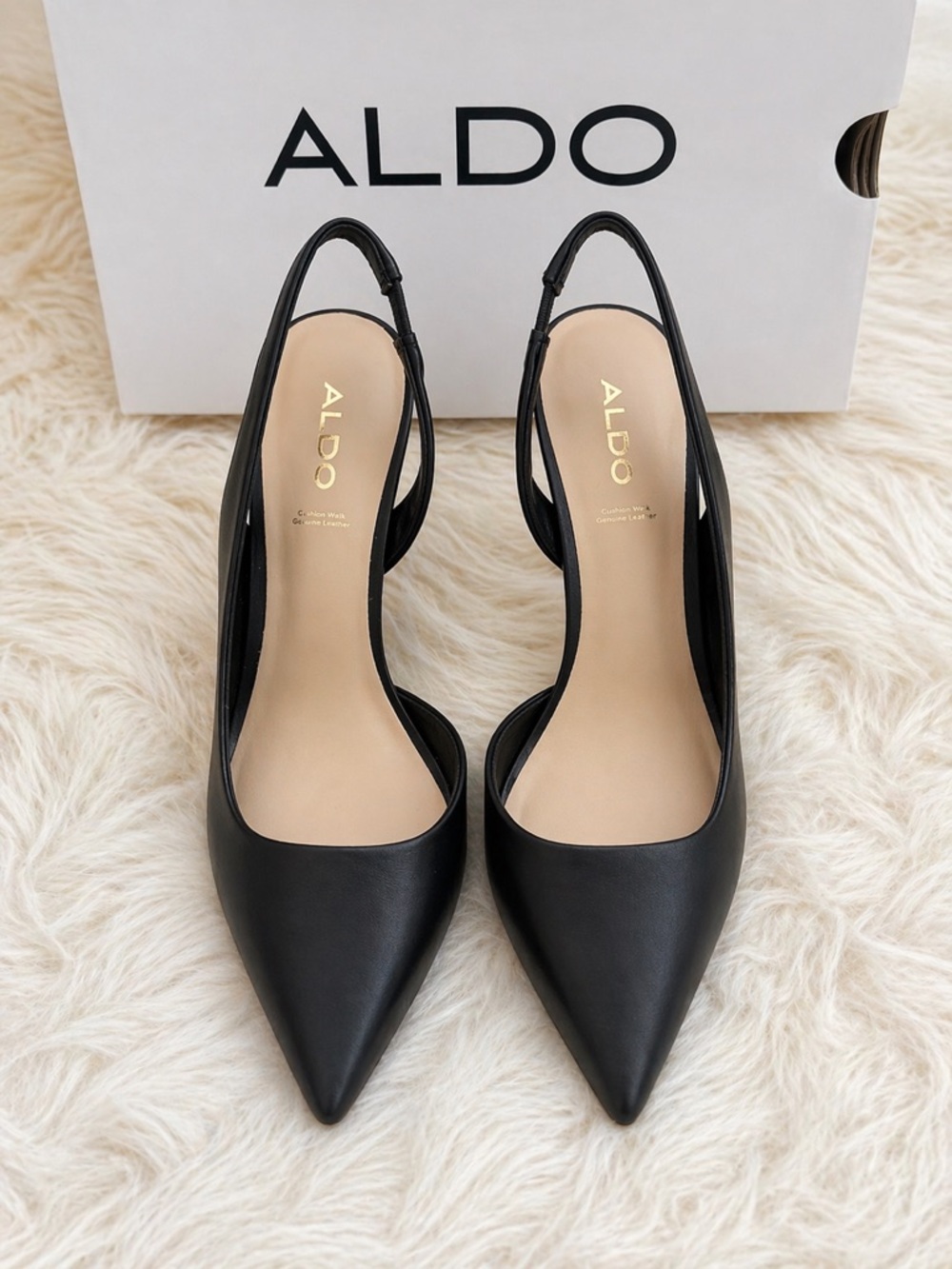 NEW ALDO Loucette Black Heels Flex Pointed Toe Pumps Size 8.5 3.75” Heel Unworn